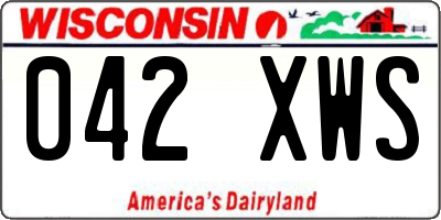 WI license plate 042XWS