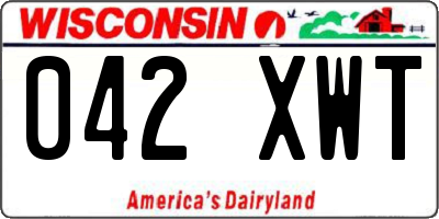 WI license plate 042XWT