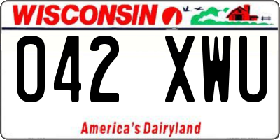 WI license plate 042XWU
