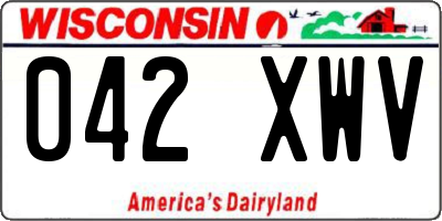 WI license plate 042XWV