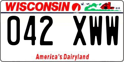 WI license plate 042XWW