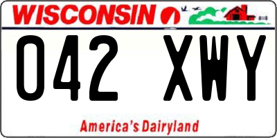 WI license plate 042XWY