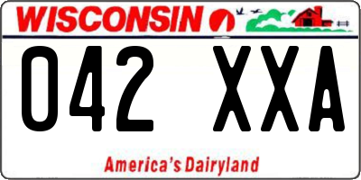WI license plate 042XXA