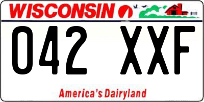 WI license plate 042XXF