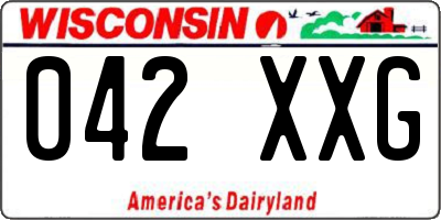 WI license plate 042XXG