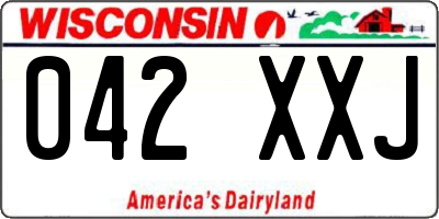 WI license plate 042XXJ