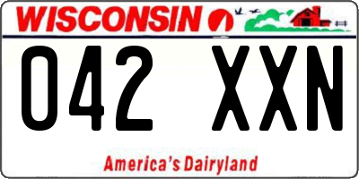 WI license plate 042XXN