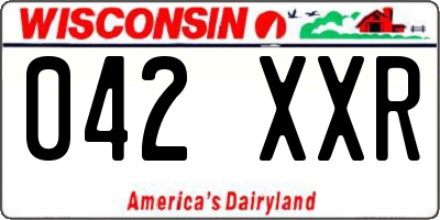 WI license plate 042XXR