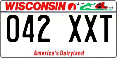 WI license plate 042XXT