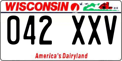 WI license plate 042XXV