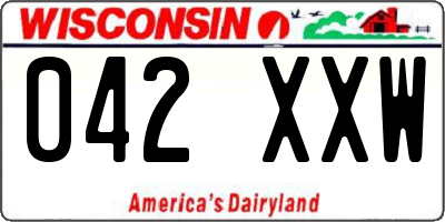 WI license plate 042XXW