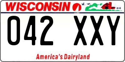 WI license plate 042XXY