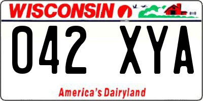 WI license plate 042XYA