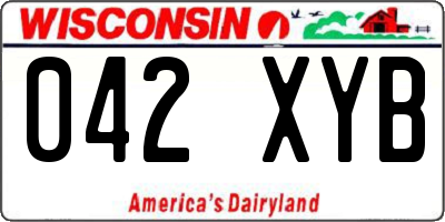 WI license plate 042XYB