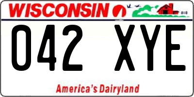 WI license plate 042XYE