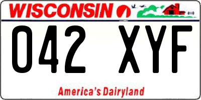 WI license plate 042XYF