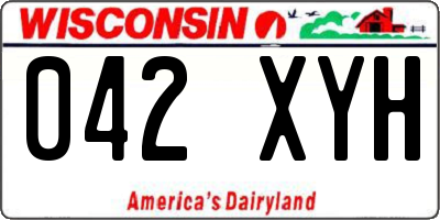 WI license plate 042XYH