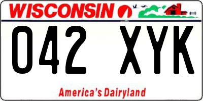 WI license plate 042XYK