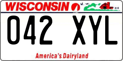 WI license plate 042XYL