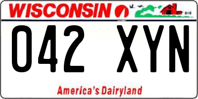 WI license plate 042XYN