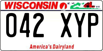 WI license plate 042XYP