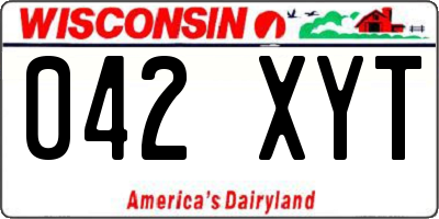 WI license plate 042XYT