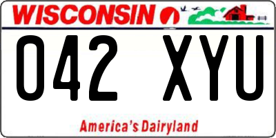 WI license plate 042XYU