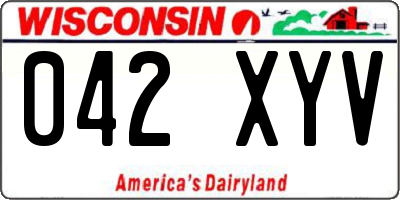 WI license plate 042XYV