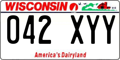 WI license plate 042XYY