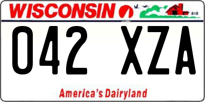 WI license plate 042XZA