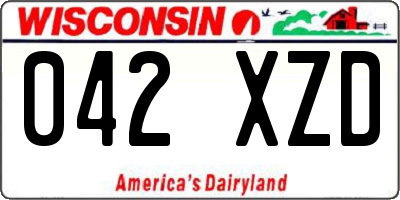 WI license plate 042XZD