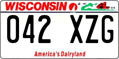 WI license plate 042XZG
