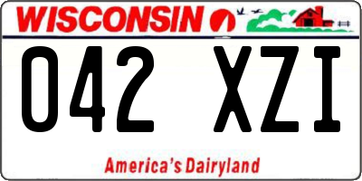 WI license plate 042XZI