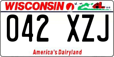 WI license plate 042XZJ
