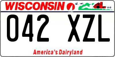WI license plate 042XZL