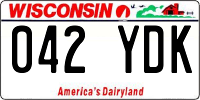 WI license plate 042YDK