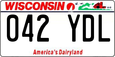 WI license plate 042YDL