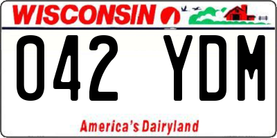 WI license plate 042YDM