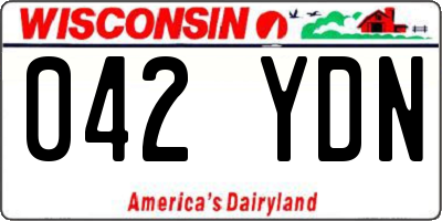 WI license plate 042YDN