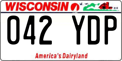 WI license plate 042YDP
