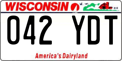 WI license plate 042YDT