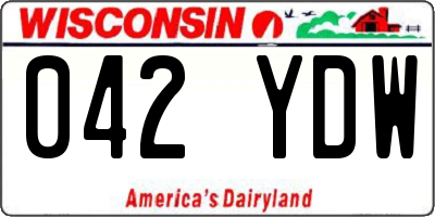 WI license plate 042YDW
