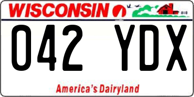 WI license plate 042YDX
