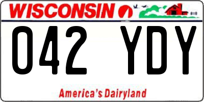 WI license plate 042YDY
