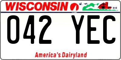WI license plate 042YEC