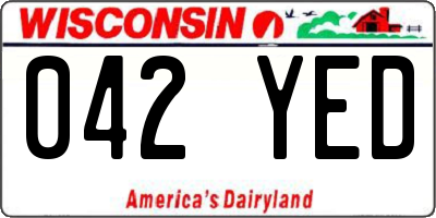 WI license plate 042YED