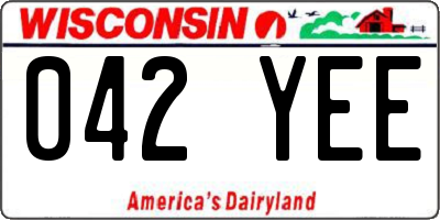 WI license plate 042YEE