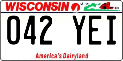 WI license plate 042YEI