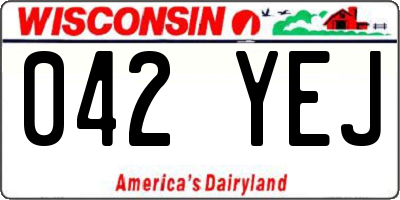 WI license plate 042YEJ