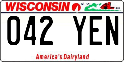 WI license plate 042YEN